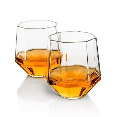 Whiskeykaraffe Diamant mit 2 Gläsern, 0,75 Liter
